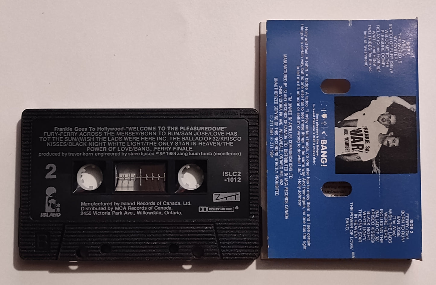 Frankie Goes To Hollywood - "Welcome To The Pleasure Dome" - CASSETTE TAPE (Canada; black shell; DOLBY HX PRO) VG/VG+