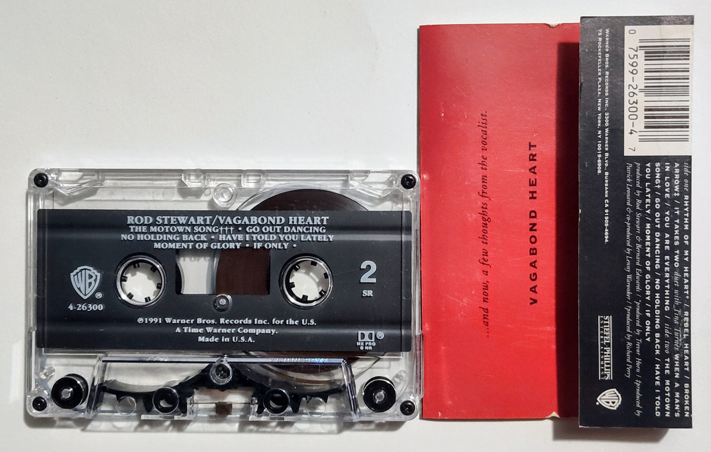 Rod Stewart - "Vagabond Heart" - CASSETTE TAPE (SR; DOLBY HX PRO) VG+/VG+