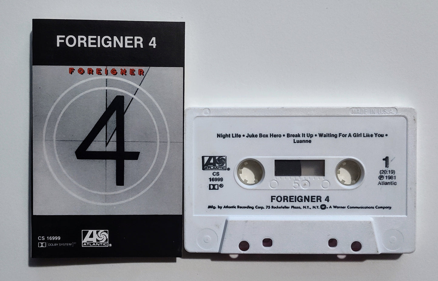 Foreigner - "4" - CASSETTE TAPE (DOLBY) VG+/VG+
