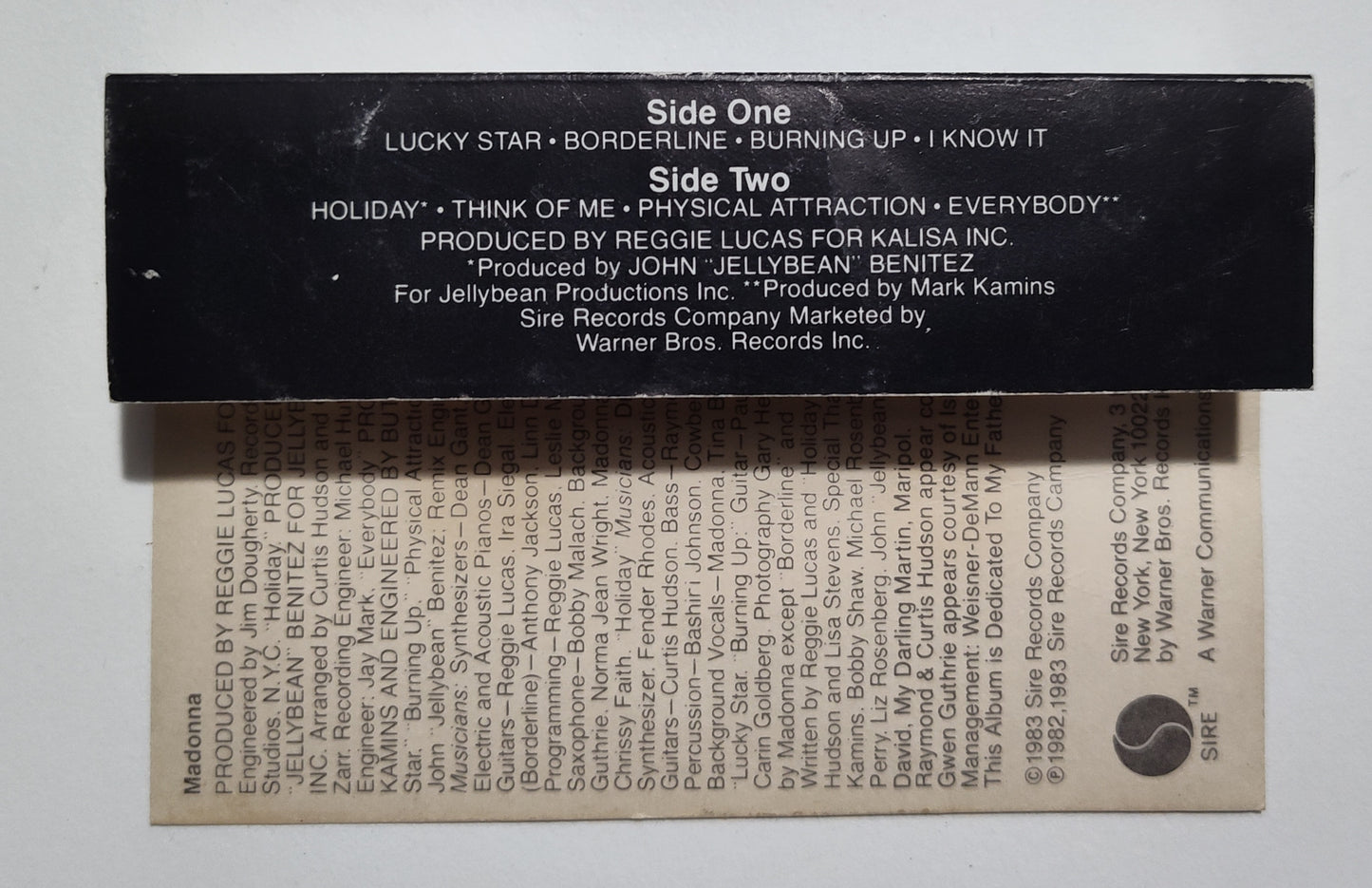 Madonna - "Madonna" - CASSETTE TAPE (SR; DOLBY) G/G+