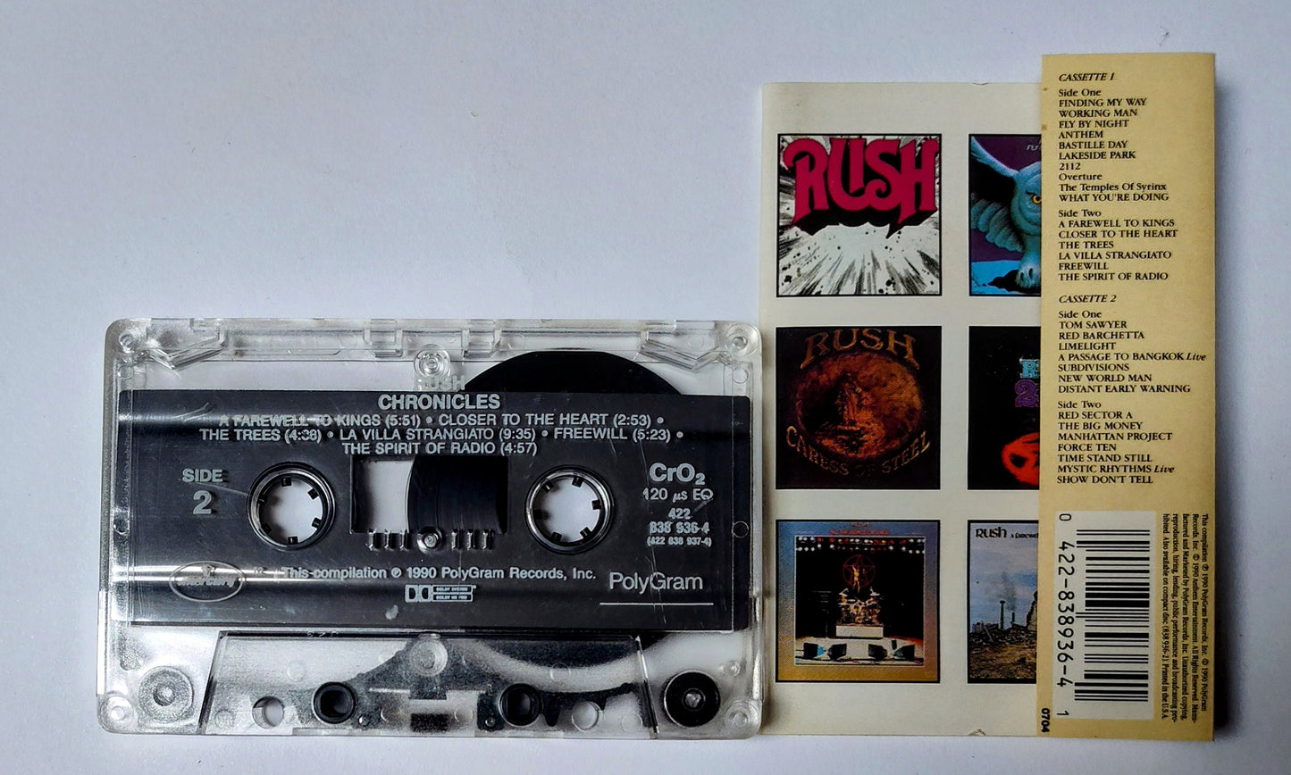Rush - "Chronicles" - CASSETTE TAPE (2-tape set-complete!; Chrome; DOLBY HX PRO)VG/VG