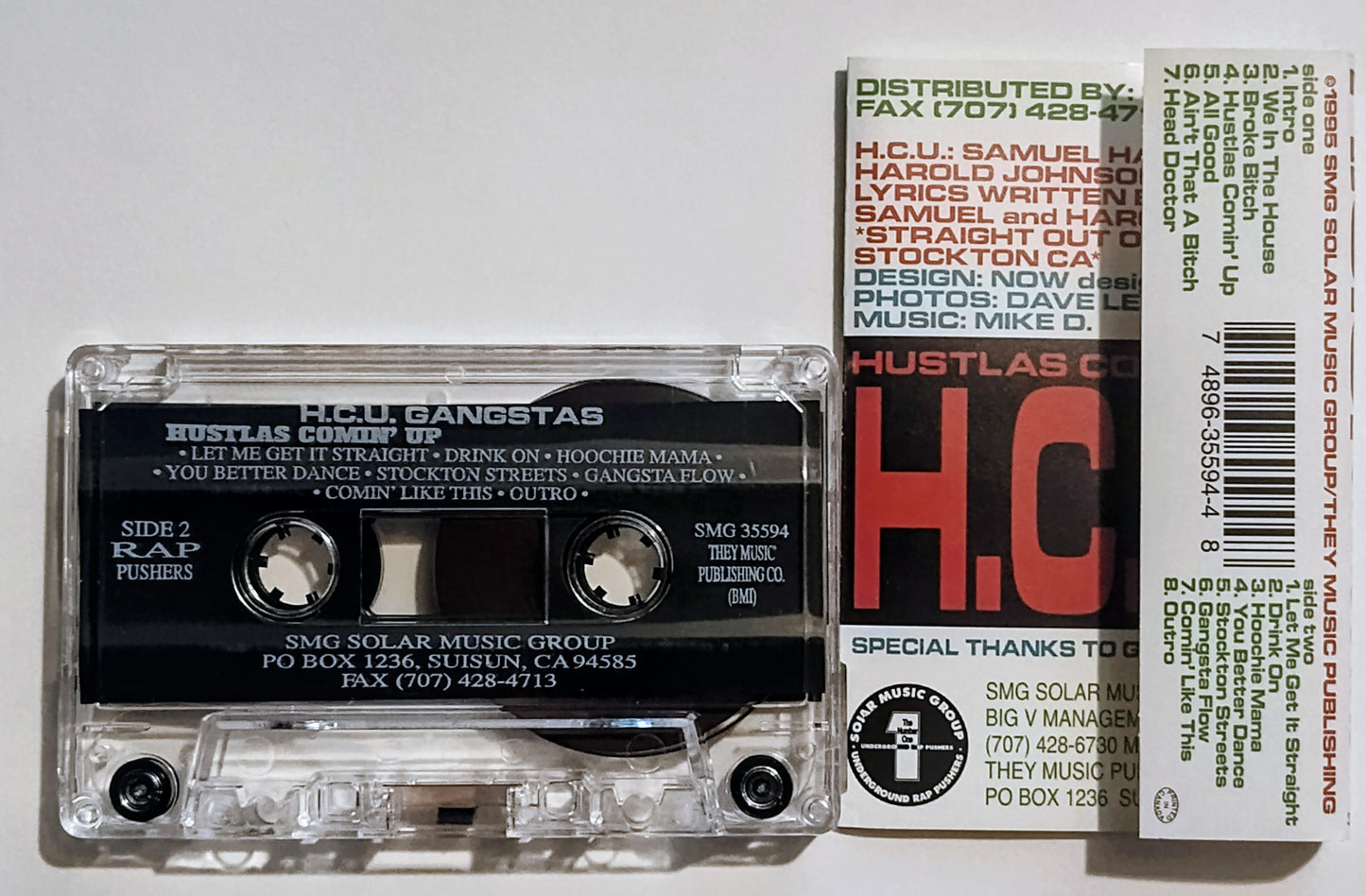 H C.U. Gangstas - "Hustlas Comin' Up" - CASSETTE TAPE NM/NM