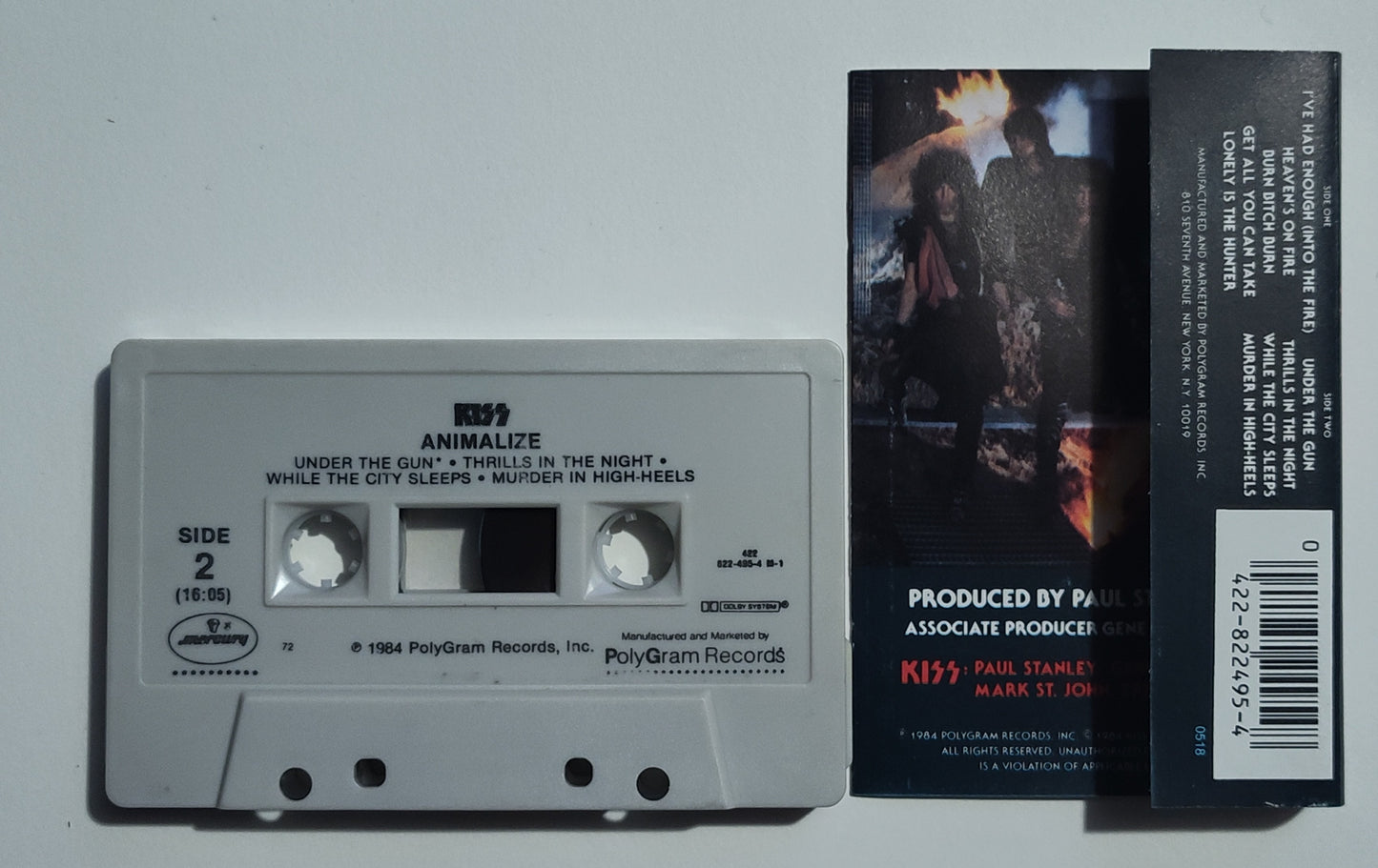KISS - "Animalize" - CASSETTE TAPE (DOLBY) VG+/VG
