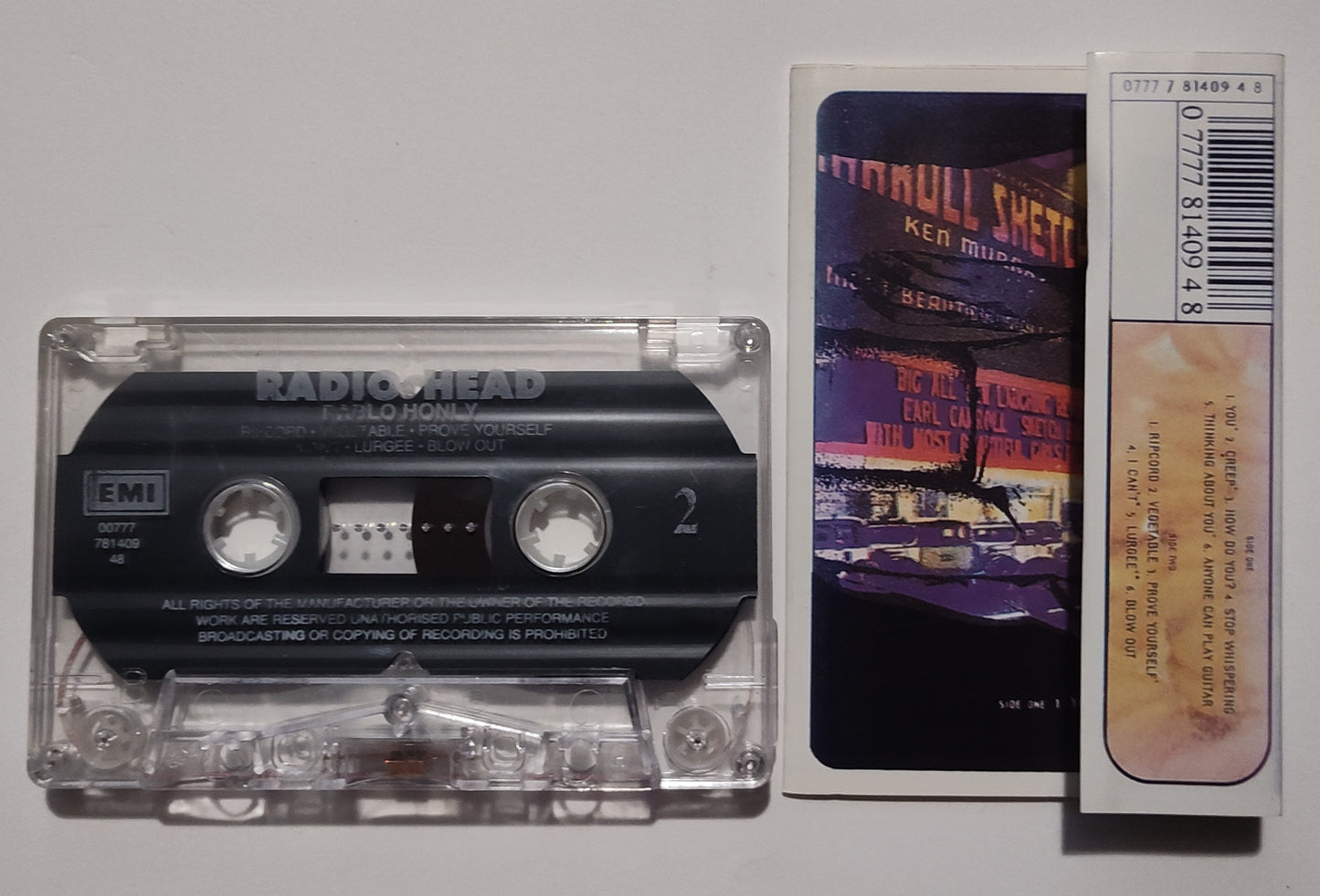 Radiohead - "Pablo Honey" - CASSETTE TAPE G+/VG+ (Lightstruck cover)
