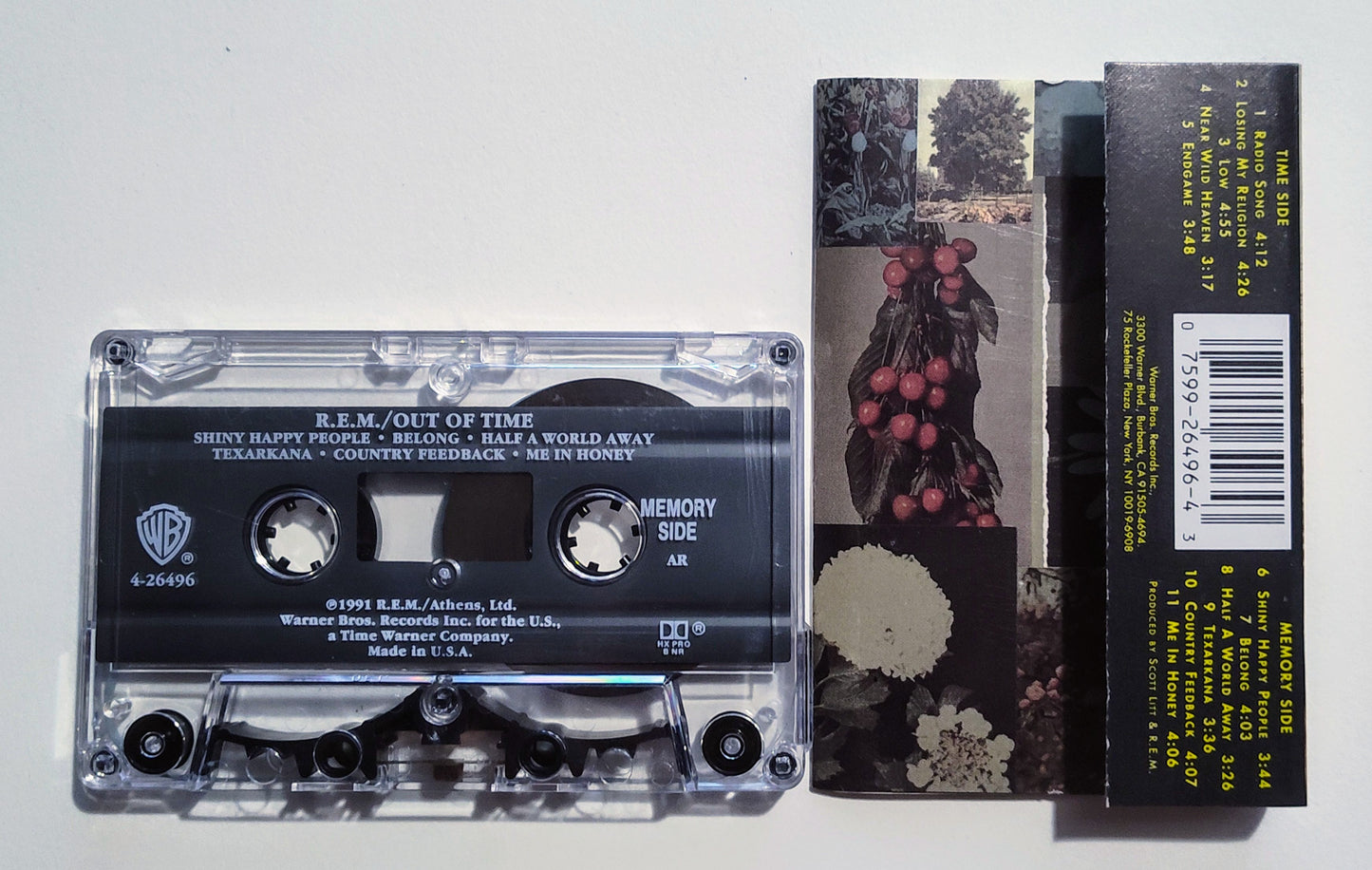 REM - "Out Of Time" - CASSETTE TAPE (AR; DOLBY HX PRO B NR) VG+/VG+