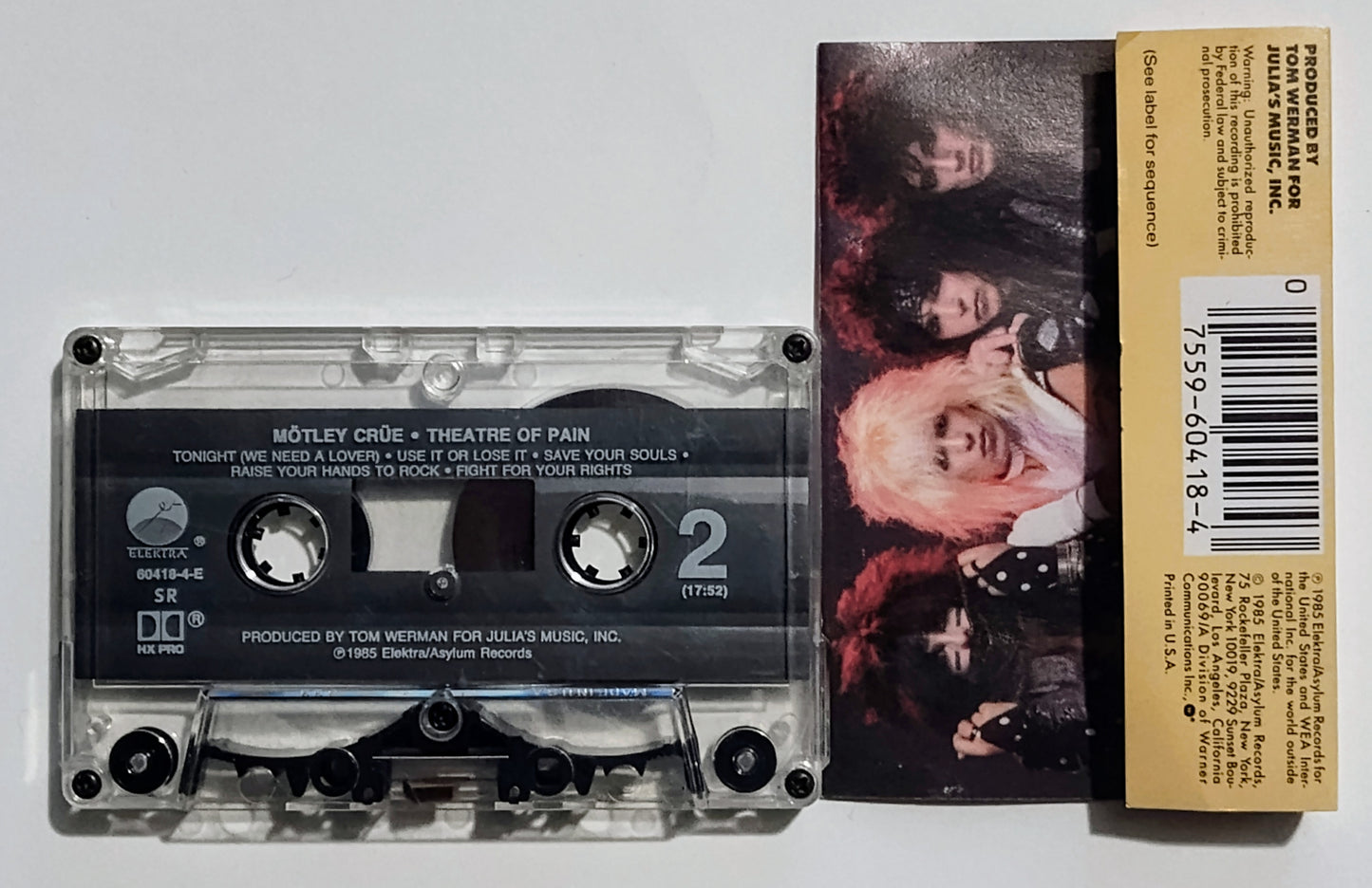 Mötley Crüe - "Theatre Of Pain" - CASSETTE TAPE (SR; DOLBY HX PRO) G+/VG