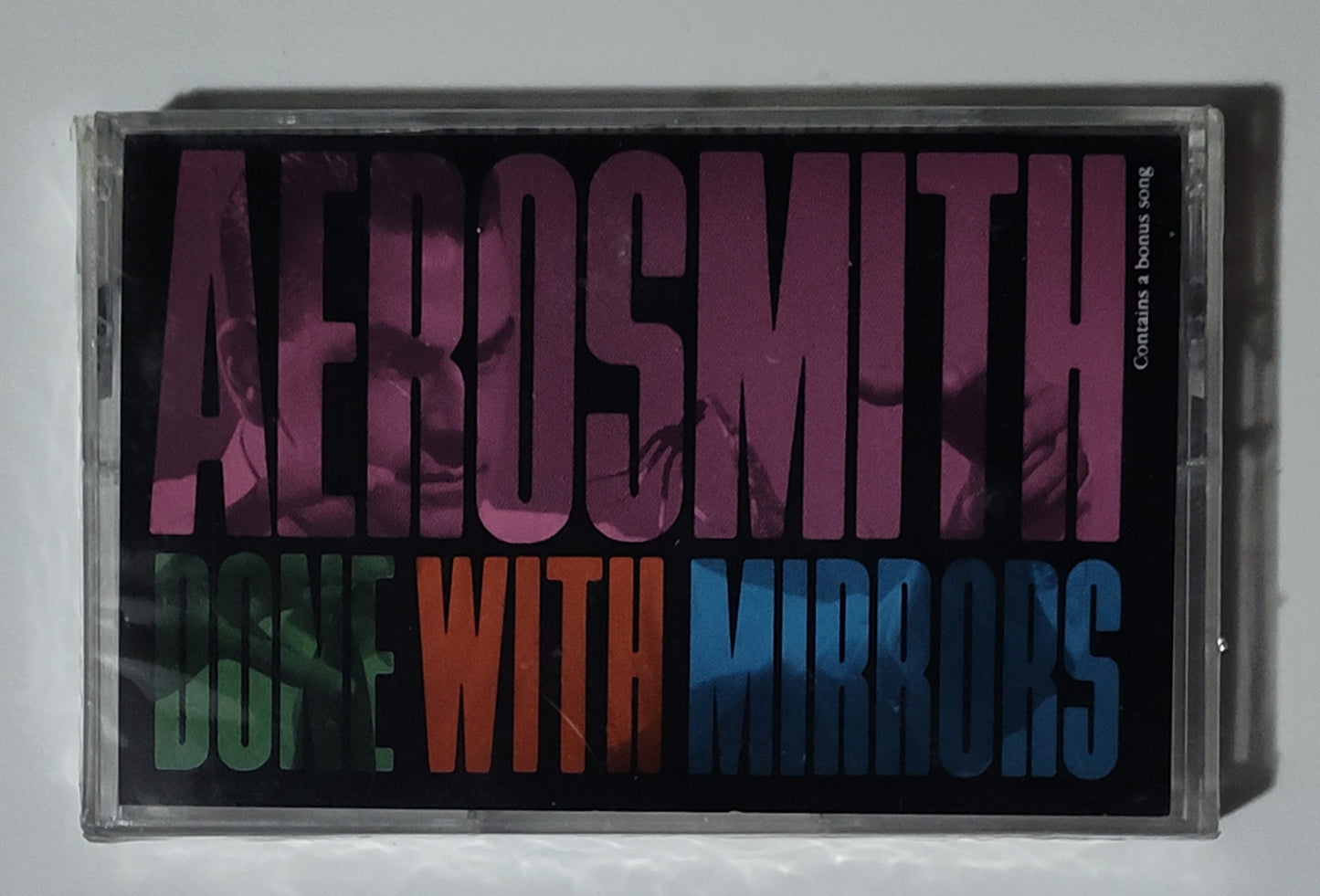 Aerosmith - "Done With Mirrors" - CASSETTE TAPE VG+/M (Sealed; multiple cracks in case)