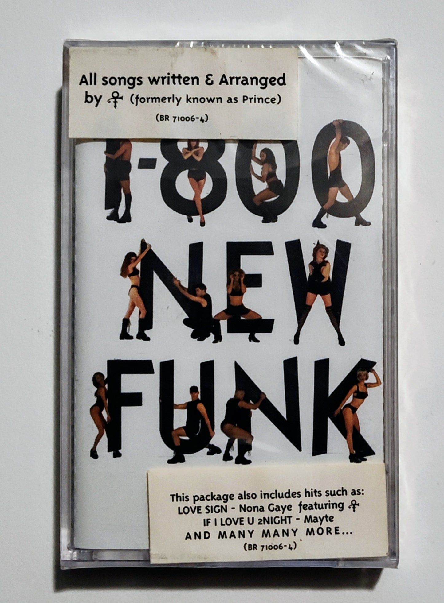 Prince - "1-800-NEW-FUNK" - CASSETTE TAPE (DOLBY HX PRO B NR) NM/M (Sealed w/ hype stickers; small crack in back of case)