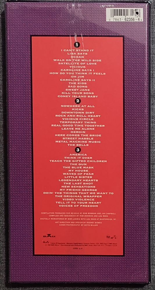 Lou Reed (The Velvet Underground) - "Anthology (Box-Set plus book)" - CASSETTE TAPE (3x) NM/M (Hole Punch through barcode) *🌟*