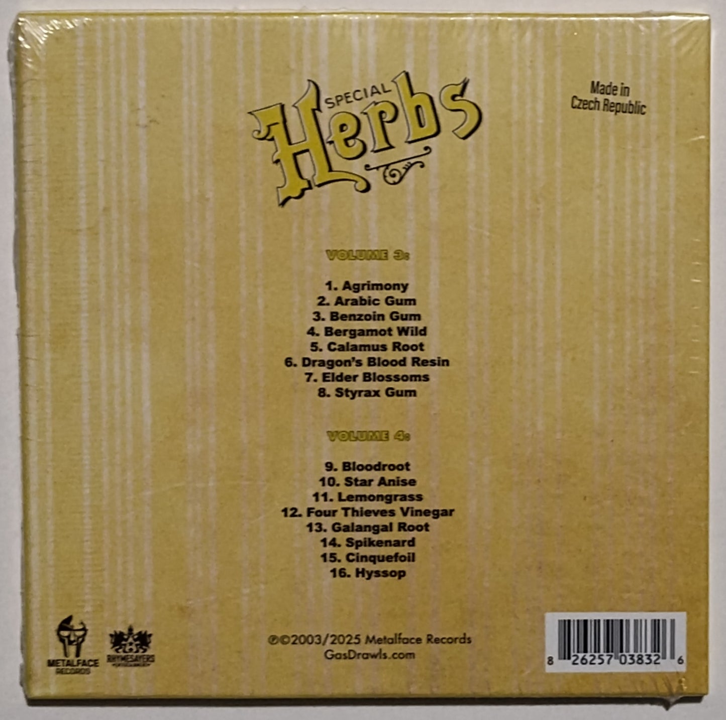 MF DOOM - "Metal Fingers Presents: Special Herbs Vols 3 & 4" - INDIE COMPACT DISC M/M (Sealed)