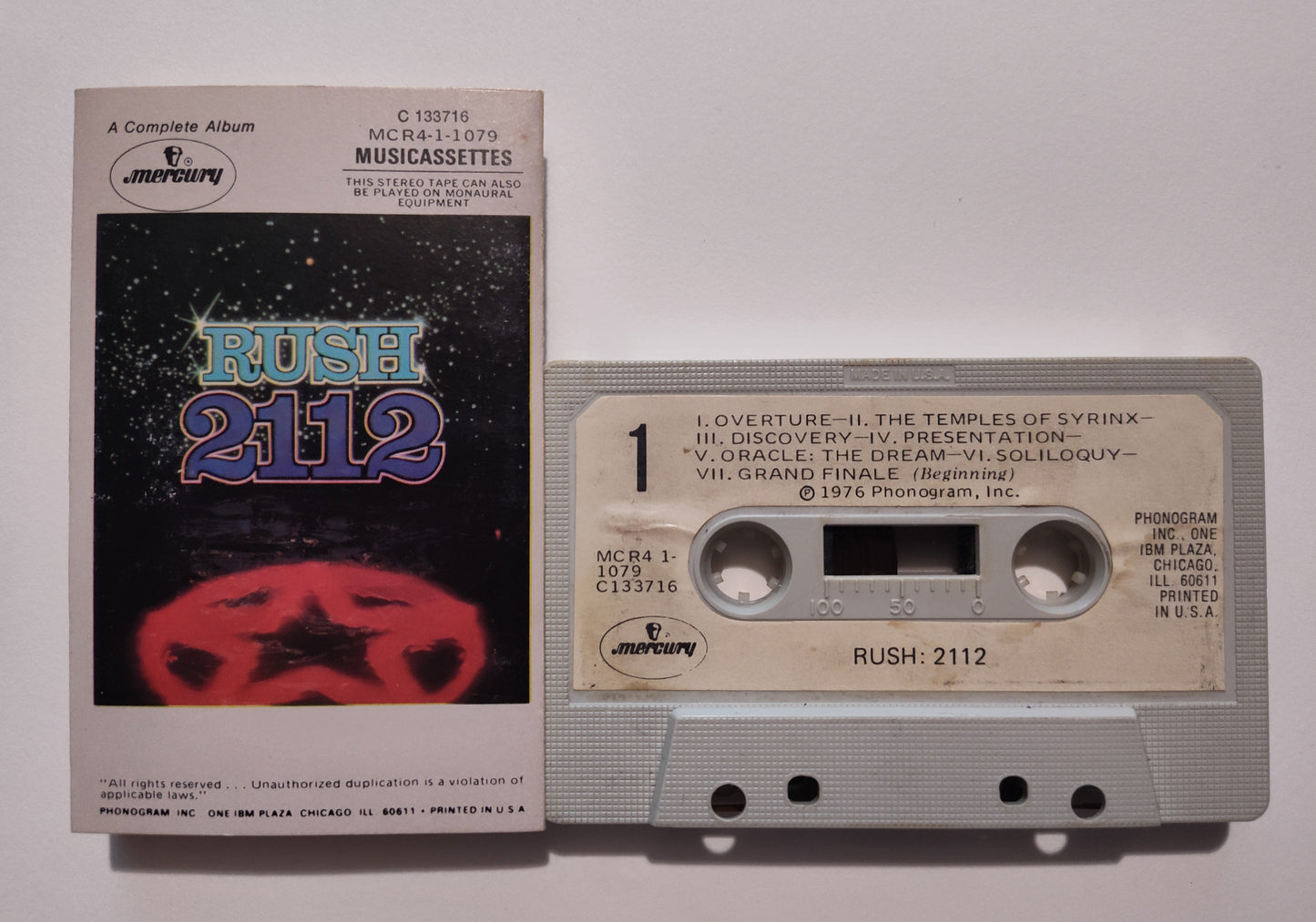 Rush - "2112" - CASSETTE TAPE VG/G+