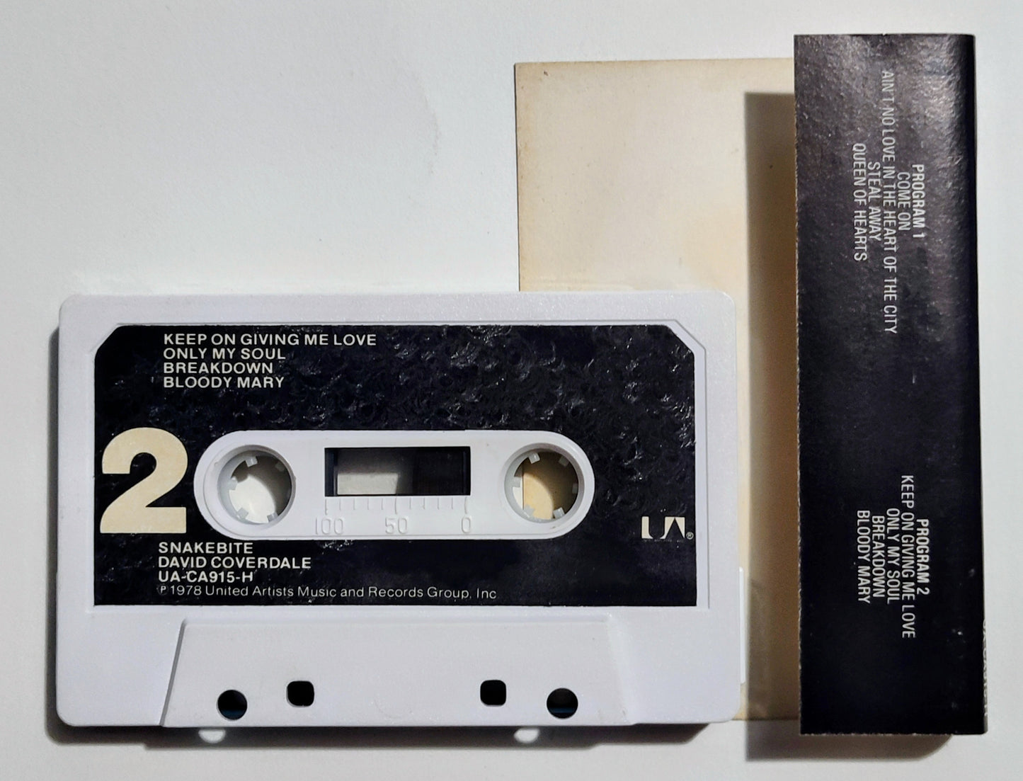 David Coverdale's Whitesnake - "Snakebite" - CASSETTE TAPE (Dual color shell) VG/VG
