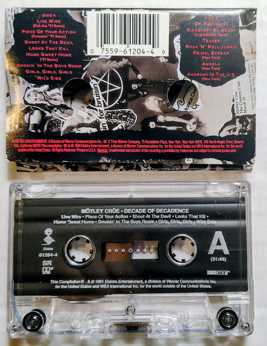 Motley Crue - “Decade Of Decadence” - CASSETTE TAPE VG/VG+