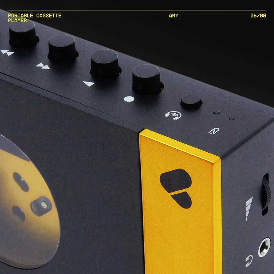 We Are Rewind Cassette Tape Player Color: Yellow & Black ("Amy"; Free Shipping + 20% Off Up To 4 Tapes, Any Category)