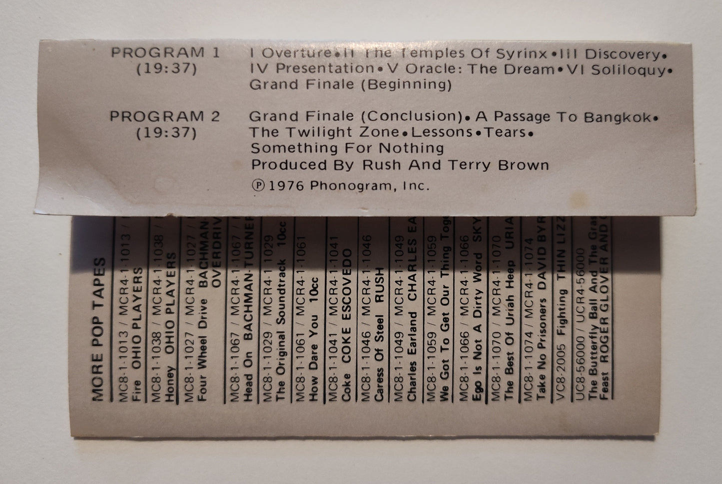 Rush - "2112" - CASSETTE TAPE VG/G+