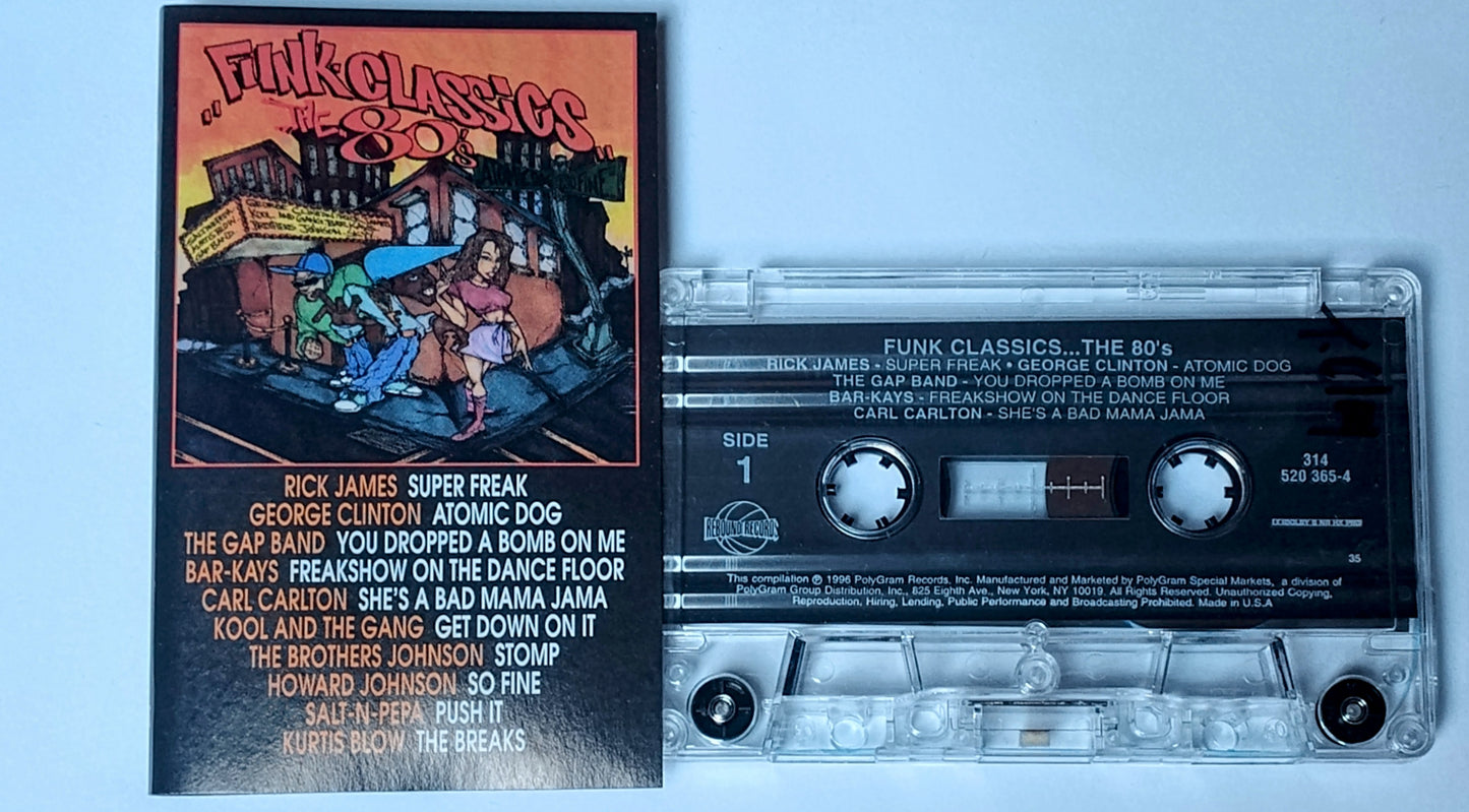 Various Artists - "Funk Classics The 80's" - CASSETTE TAPE VG+/VG