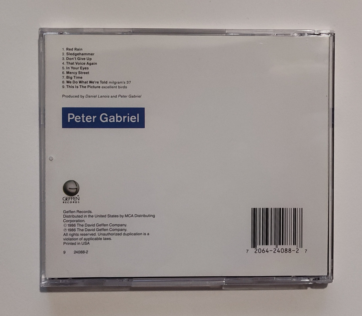 Peter Gabriel - "So" - COMPACT DISC NM/NM