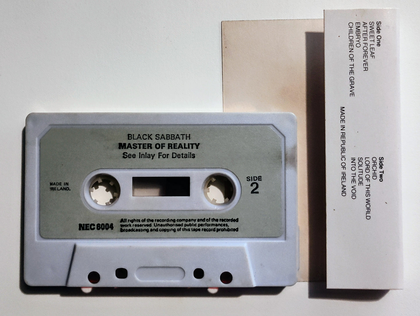 Black Sabbath - "Master Of Reality" - CASSETTE TAPE (Ireland; original pressing; paper labels) VG+/VG+