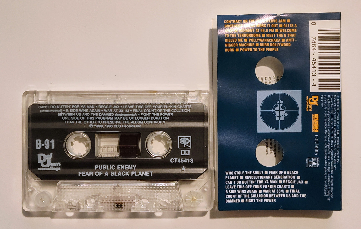 Public Enemy - "Fear Of A Black Planet" - CASSETTE TAPE (DOLBY) VG/VG+
