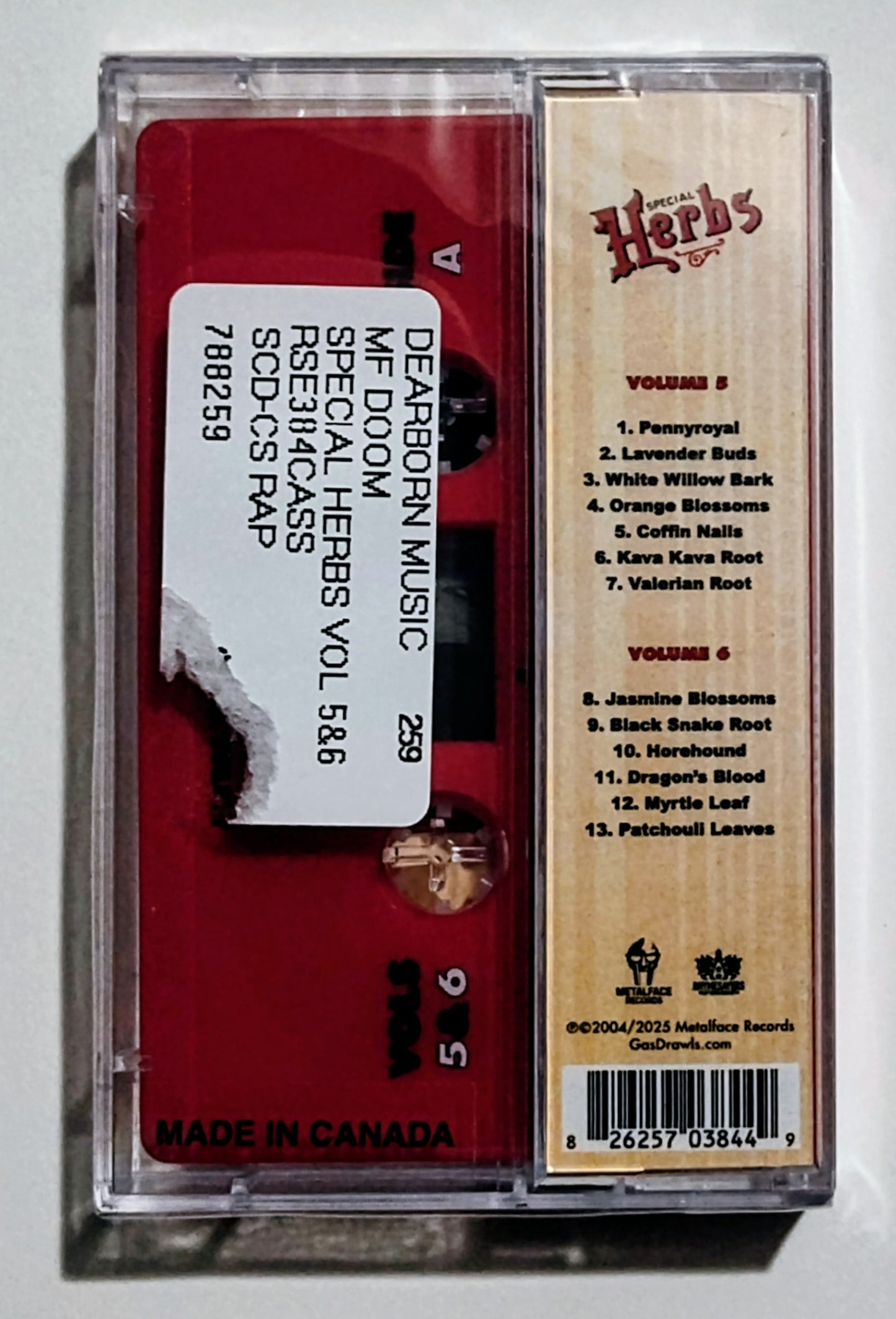 MF Doom as Metal Fingers - "Special Herbs (Instrumentals; 5-Tape Complete Set)" - CASSETTE TAPE M/M (All Sealed)