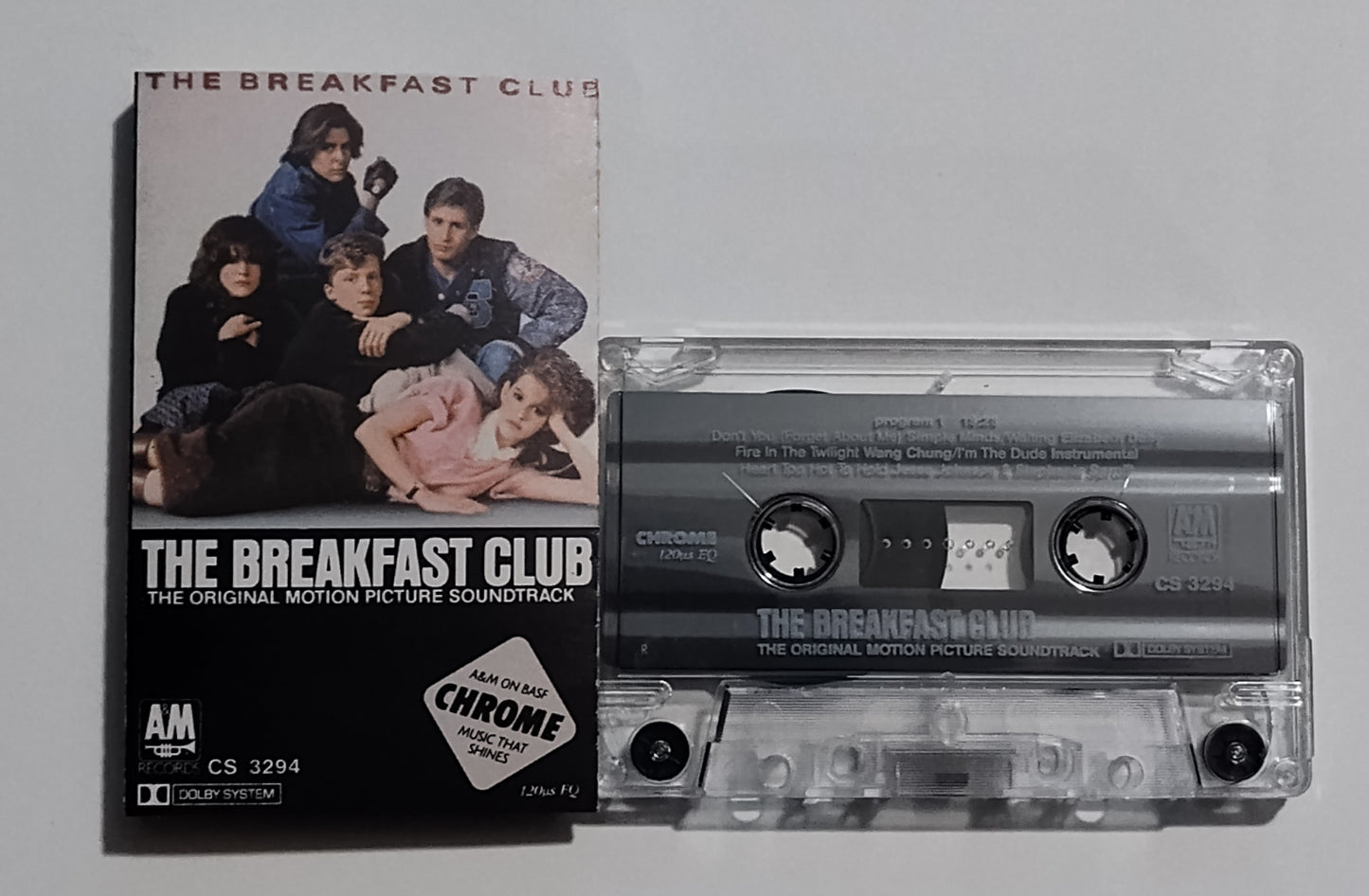 Various Artists - "The Breakfast Club Soundtrack" - CASSETTE TAPE (Chrome; DOLBY) NM/VG+