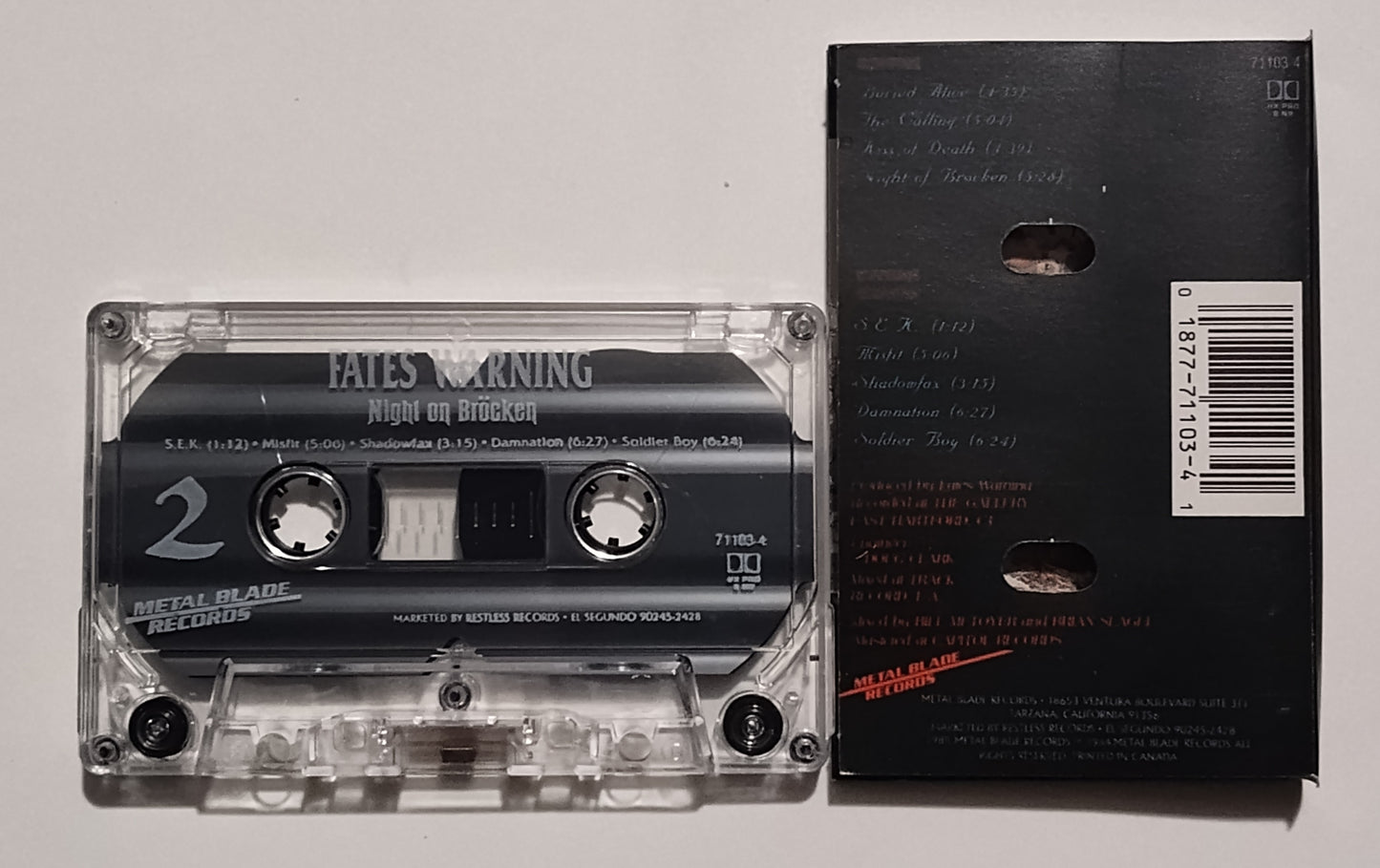 Fates Warning - "Night On Bröcken" - CASSETTE TAPE (DOLBY HX PRO B NR) VG+/VG+
