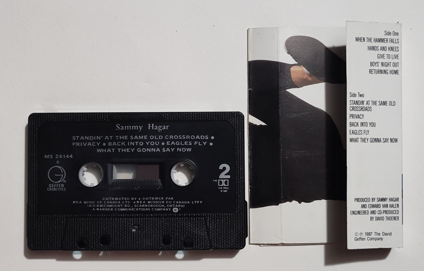 Sammy Hagar - "The One That Eddie Van Halen Plays Bass On" - CASSETTE TAPE (Canada; Black shell; DOLBY HX PRO B NR) VG/VG+ (Torn inner j card)