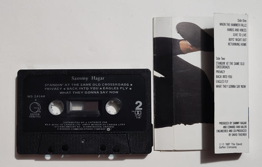 Sammy Hagar - "The One That Eddie Van Halen Plays Bass On" - CASSETTE TAPE (Canada; Black shell; DOLBY HX PRO B NR) VG/VG+ (Torn inner j card)