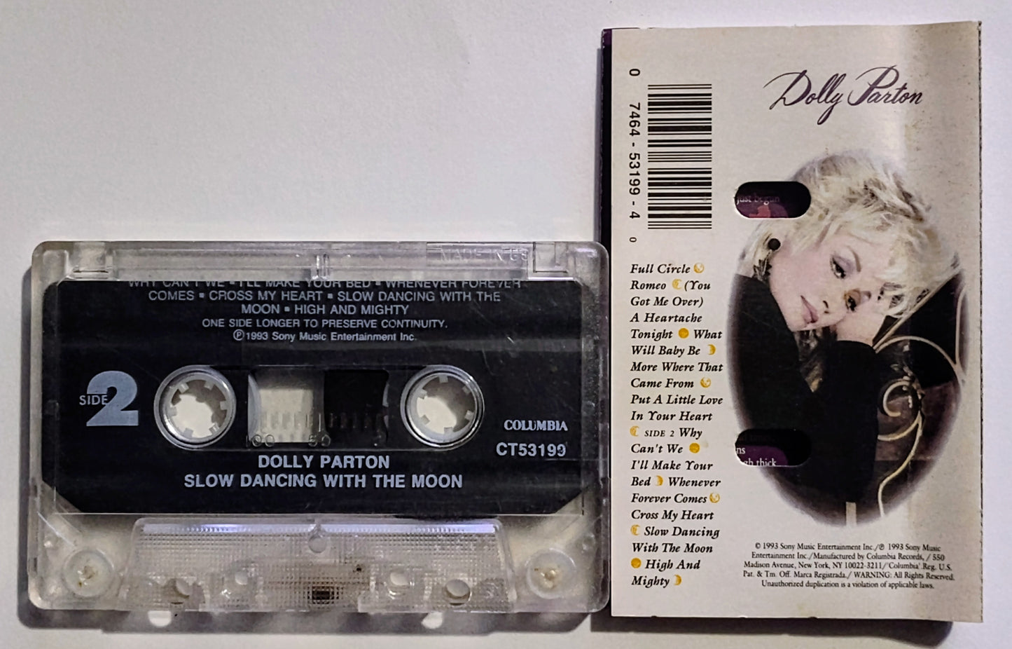 Dolly Parton - "Slow Dancing With The Moon" - CASSETTE TAPE VG/VG