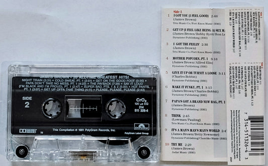 James Brown - “20 All Time Greatest Hits” - CASSETTE TAPE VG+/VG+