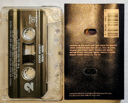 Eddie Money - “Right Here” - CASSETTE TAPE VG/VG+