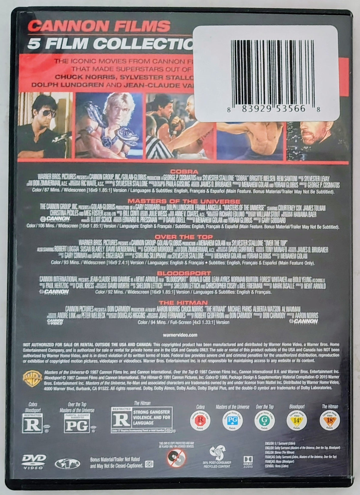 Cannon Films 5-Movie Collection DVD