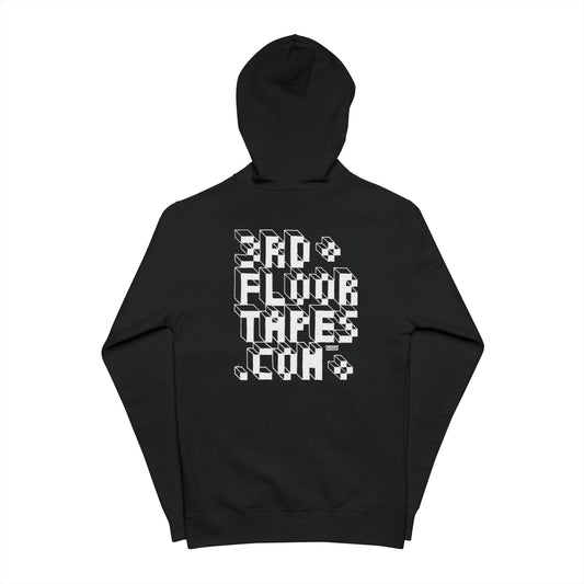 Unisex 3rd Floor Tapes Logo Fleece Zip Hoodie (Printed to order; Logo by Alex Borrego)
