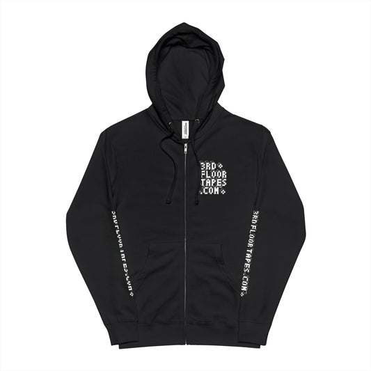 Unisex 3rd Floor Tapes Logo Fleece Zip Hoodie (Printed to order; Logo by Alex Borrego)