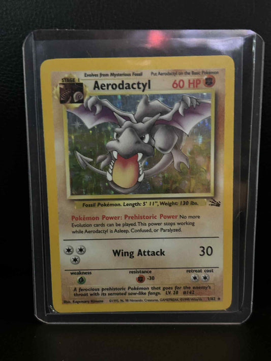Aerodactyl - 1/62 - Holo Rare - Unlimited Edition  Fossil Pokemon