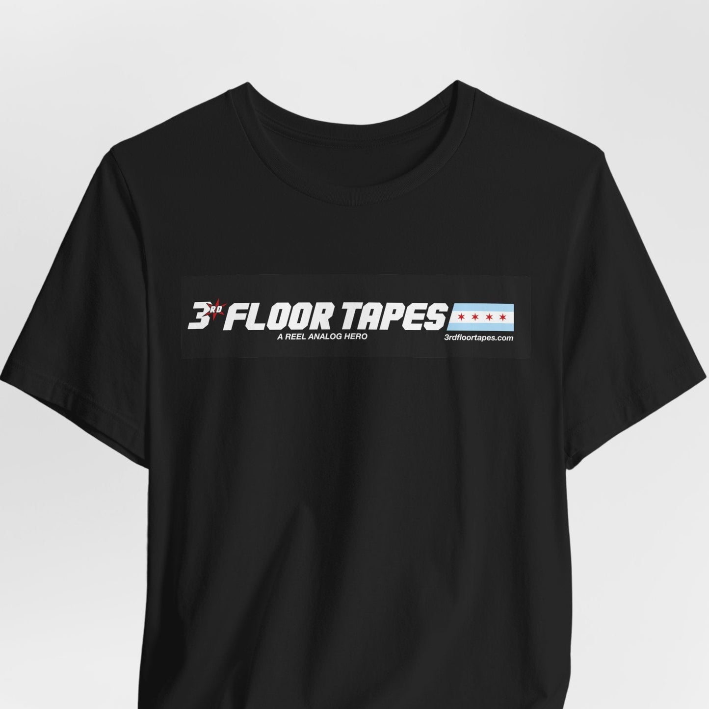 Unisex 3rd Floor Tapes Logo Jersey Short Sleeve Tee [Printed to order; Logo collab with FAKE HAND SHAKE]