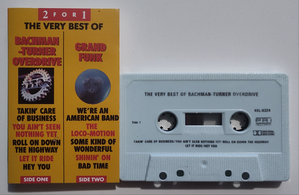 Bachman-Turner Overdrive/Grand Funk - "2 On 1: The Best Of" - CASSETTE TAPE VG+/VG+