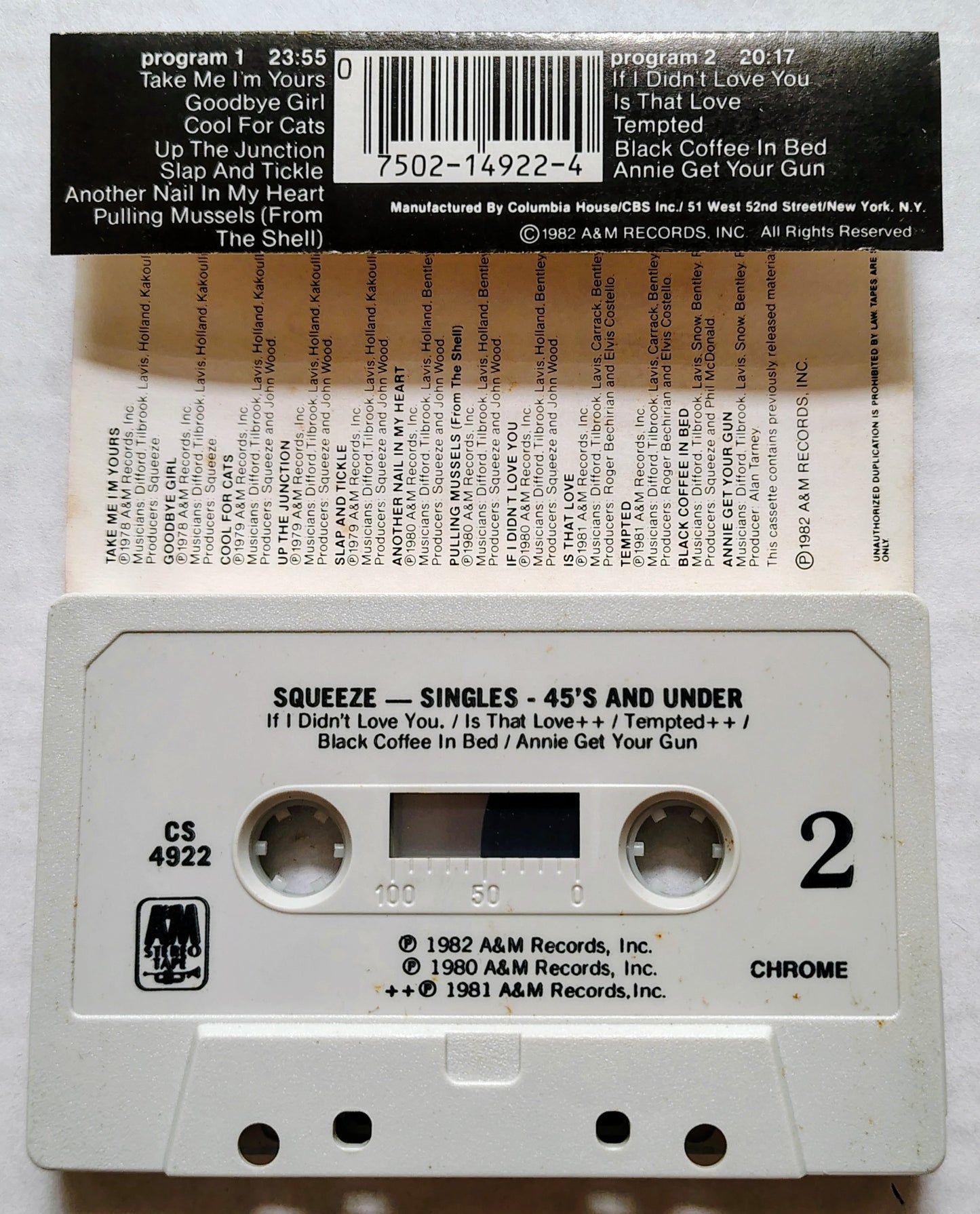 Squeeze - Singles - 45's and Under