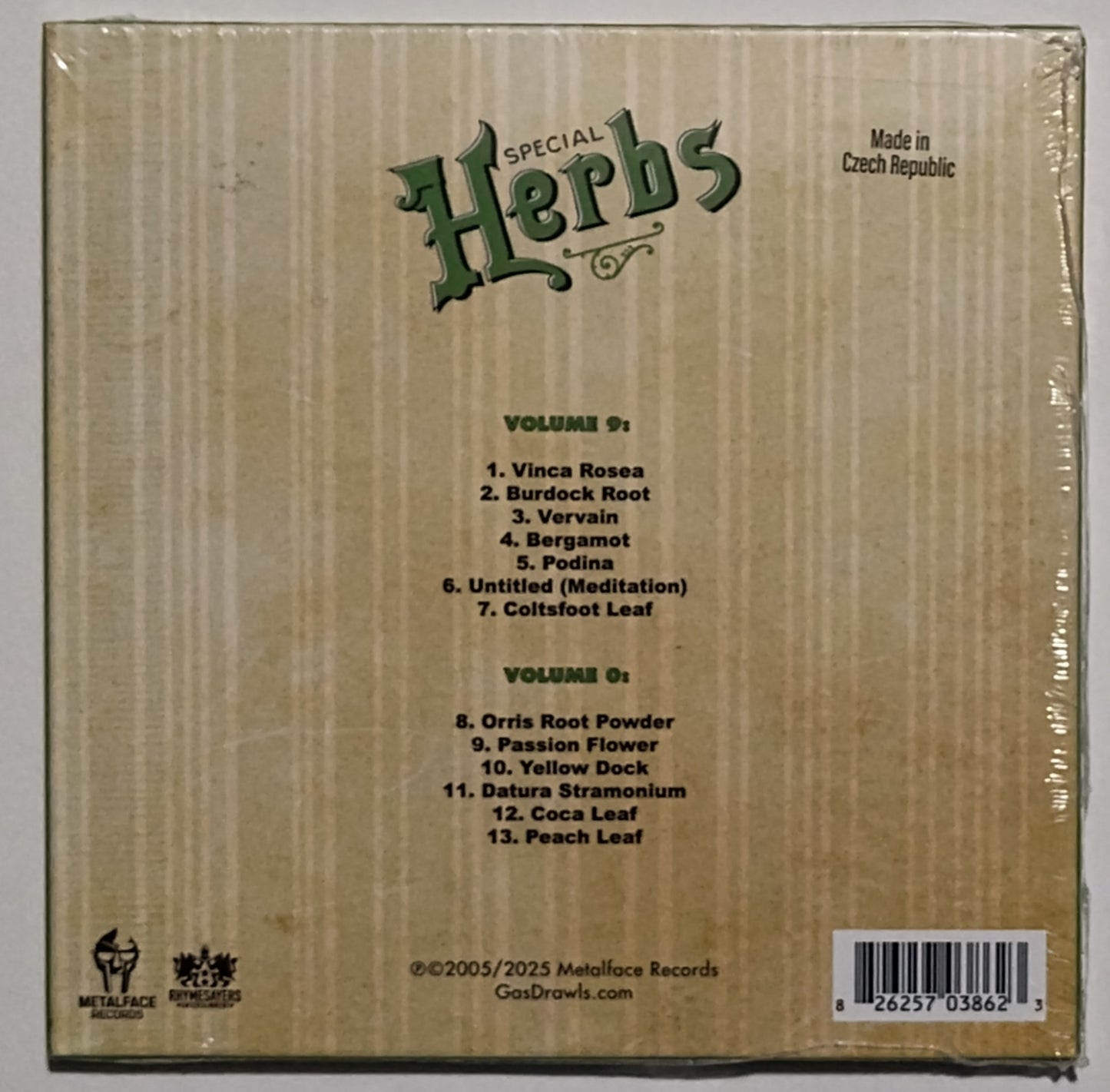 MF DOOM - "Metal Fingers Presents: Special Herbs Vols 9 & 0" - INDIE COMPACT DISC M/M (Sealed)