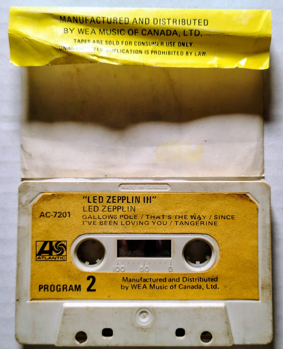 Led Zeppelin - "Led Zeppelin III" - CASSETTE TAPE (Canada) G/G+ (Plays killer!!!)
