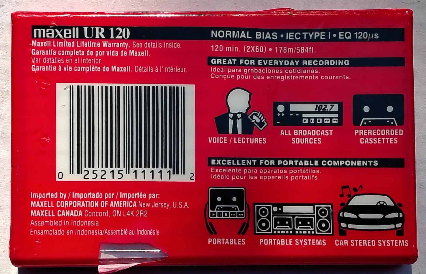 Blank - Maxell Normal Bias (120-Minute; common style; Sealed; small rips in cellophane)