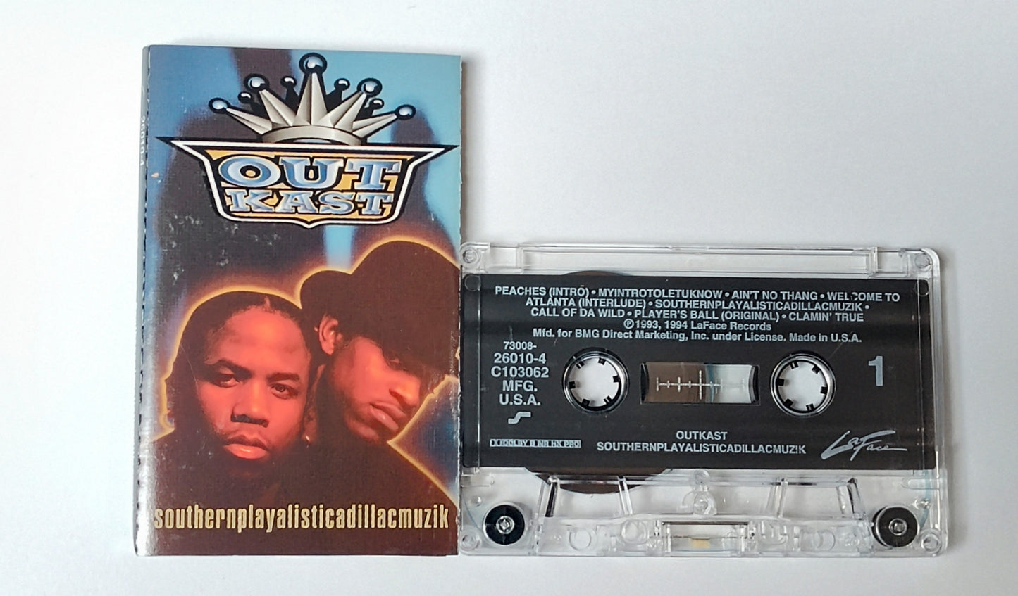 Outkast - "Southernplayalisticadillacmuzik" - CASSETTE TAPE (BMG Club Version; DOLBY B NR HX PRO) VG+/VG+
