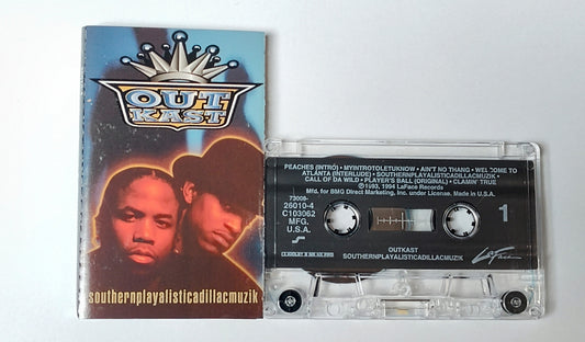 Outkast - "Southernplayalisticadillacmuzik" - CASSETTE TAPE (BMG Club Version; DOLBY B NR HX PRO) VG+/VG+