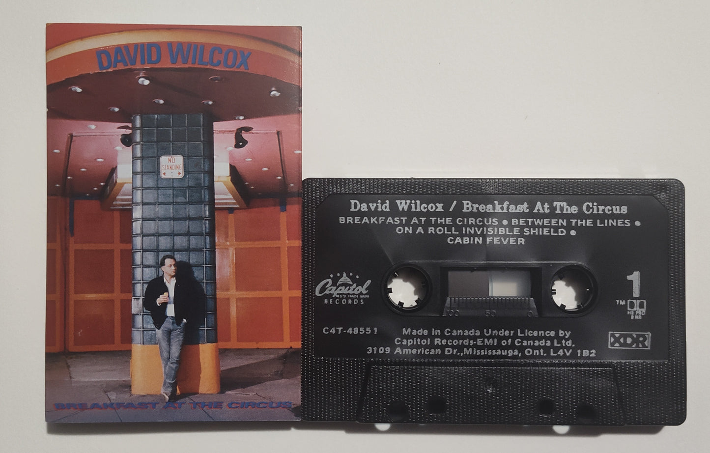 David Wilcox - "Breakfast At The Circus" - CASSETTE TAPE (Canada; black shell; XDR; DOLBY HX PRO B NR) VG+/VG+