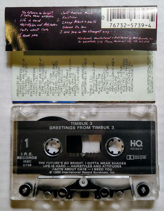 Timbuk 3 - “Greetings From Timbuk 3” - 
CASSETTE TAPE VG/VG