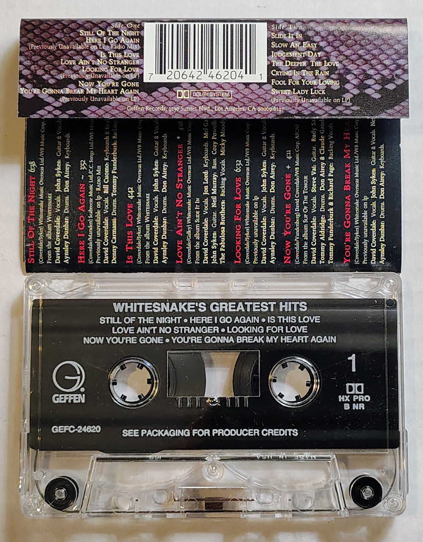 Whitesnake - “Greatest Hits” - CASSETTE TAPE VG+/VG+