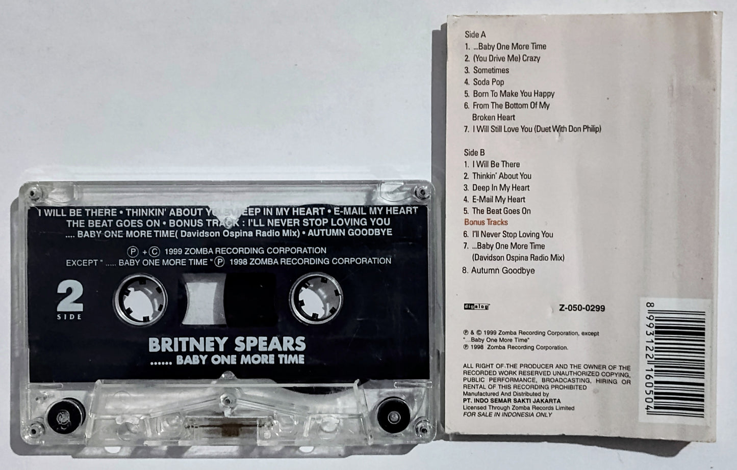 Britney Spears - “...Baby One More Time” - CASSETTE TAPE (Indonesia) VG/VG