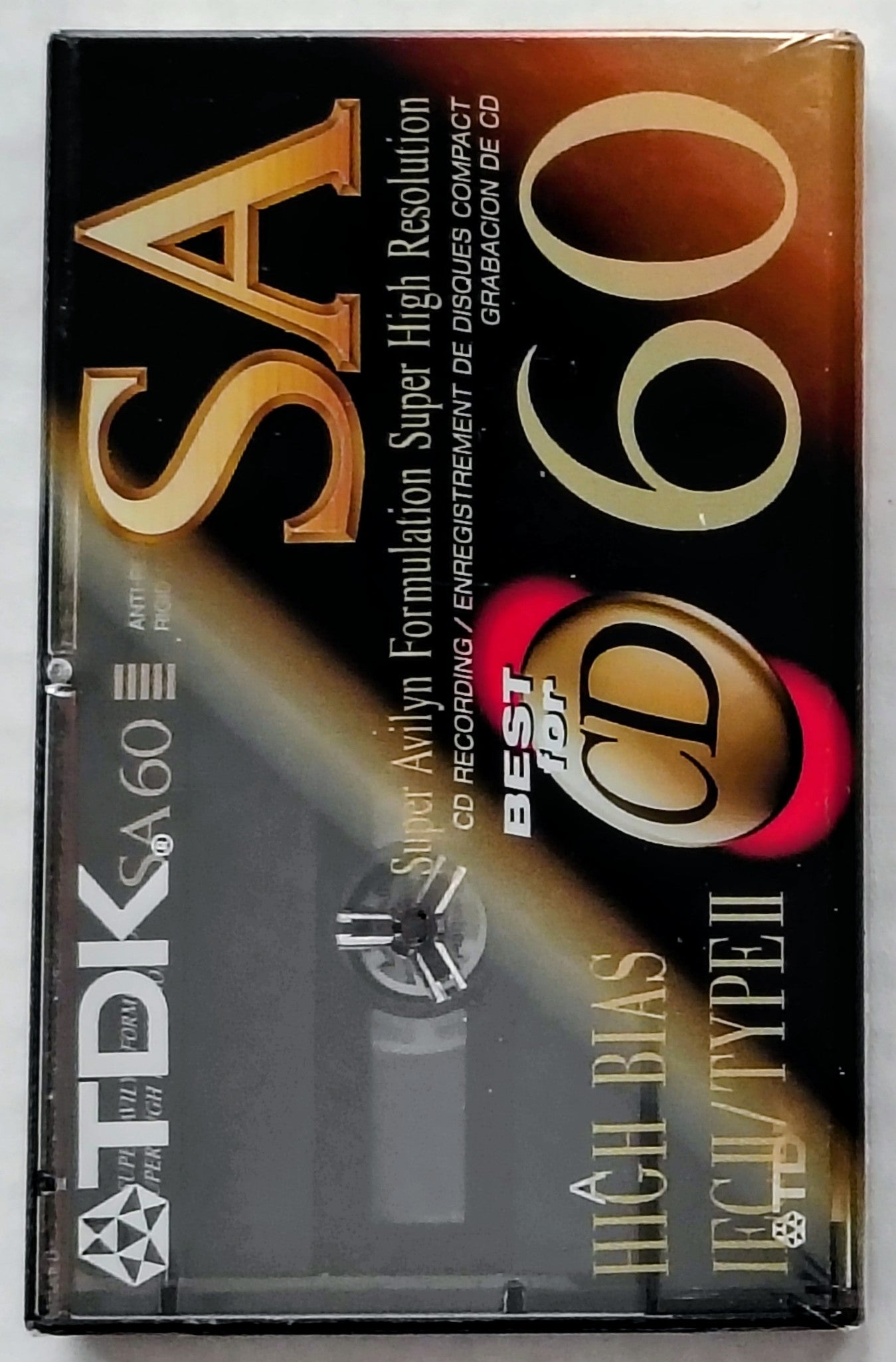 Blank - TDK SA 60 Type II (60-Minute; black label; Sealed)