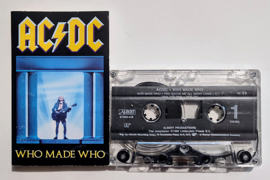 AC/DC - "Who Made Who (Maximum Overdrive Soundtrack)" - CASSETTE TAPE (DOLBY HX PRO B NR) VG/VG