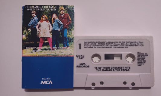 Mamas & The Papas - "16 Of Their Greatest Hits" - CASSETTE TAPE VG/VG+